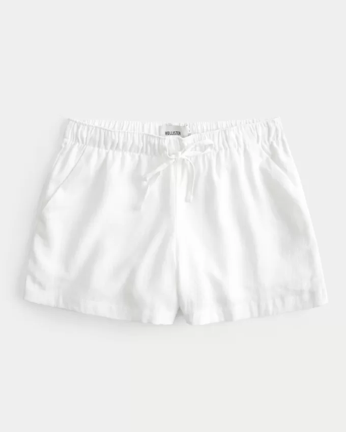 Hollister Ella Linen-Blend Pull-On Shorts,Hollister Ella Linen-Blend Pull-On Shorts