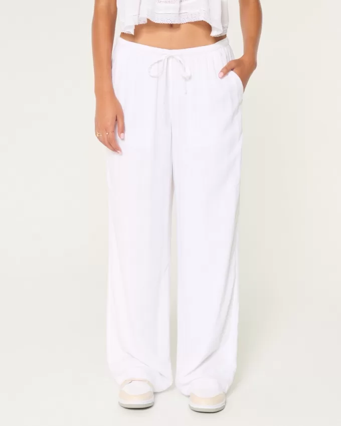 Hollister Ella Pull-On Wide-Leg Pants,Hollister Ella Pull-On Wide-Leg Pants