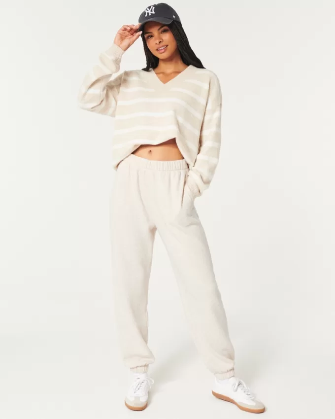 Hollister Feel Good Fleece Dad Joggers,Hollister Feel Good Fleece Dad Joggers