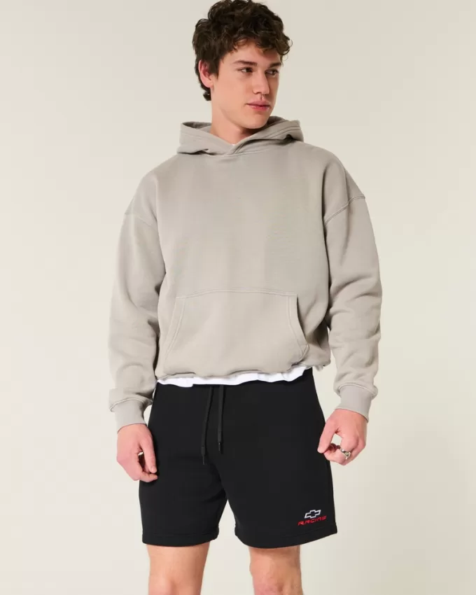 Hollister Feel Good Fleece Mid-Thigh Chevy Graphic Shorts,Hollister Feel Good Fleece Mid-Thigh Chevy Graphic Shorts