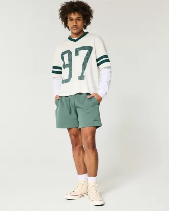 Hollister Feel Good Fleece Mid-Thigh Loose Shorts,Hollister Feel Good Fleece Mid-Thigh Loose Shorts