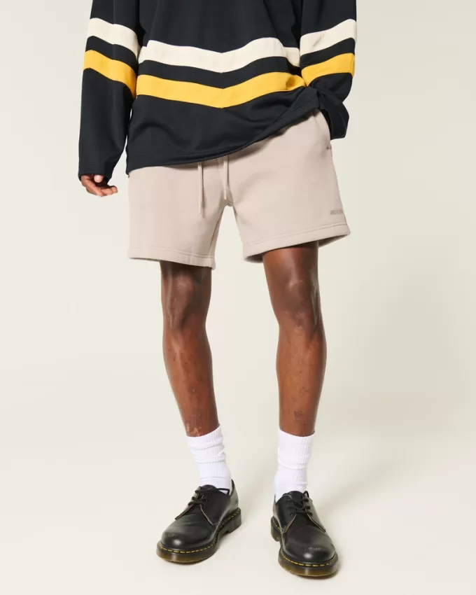 Hollister Feel Good Fleece Mid-Thigh Loose Shorts,Hollister Feel Good Fleece Mid-Thigh Loose Shorts