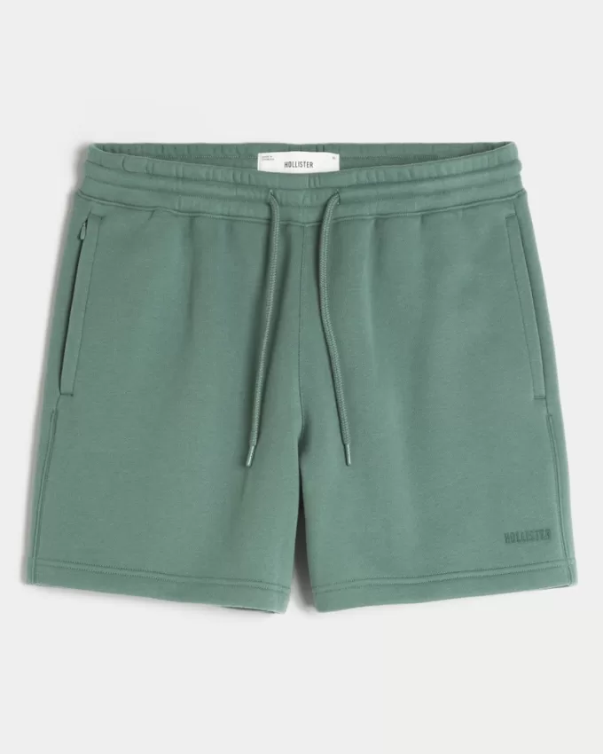 Hollister Feel Good Fleece Mid-Thigh Loose Shorts,Hollister Feel Good Fleece Mid-Thigh Loose Shorts
