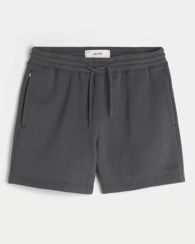 Hollister Feel Good Fleece Mid-Thigh Loose Shorts,Hollister Feel Good Fleece Mid-Thigh Loose Shorts