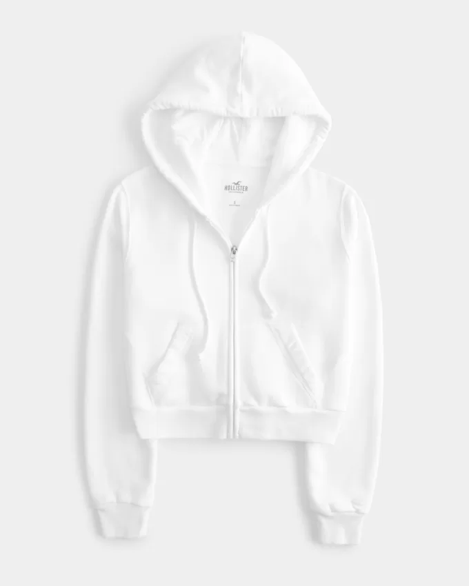 Hollister Feel Good Fleece Mini Zip-Up Hoodie,Hollister Feel Good Fleece Mini Zip-Up Hoodie
