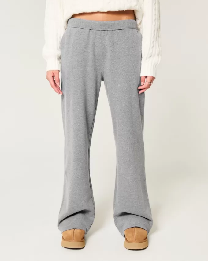 Hollister Feel Good Fleece Wide-Leg Pants,Hollister Feel Good Fleece Wide-Leg Pants