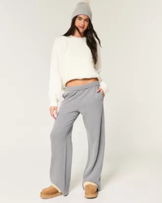 Hollister Feel Good Fleece Wide-Leg Pants,Hollister Feel Good Fleece Wide-Leg Pants