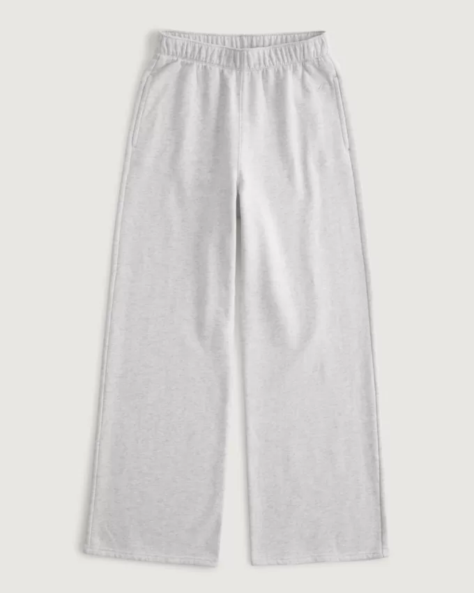 Hollister Feel Good Fleece Wide-Leg Pants,Hollister Feel Good Fleece Wide-Leg Pants
