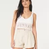 Hollister Livvy Ultra High-Rise Linen-Blend Shorts,Hollister Livvy Ultra High-Rise Linen-Blend Shorts