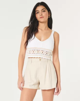 Hollister Livvy Ultra High-Rise Linen-Blend Shorts,Hollister Livvy Ultra High-Rise Linen-Blend Shorts