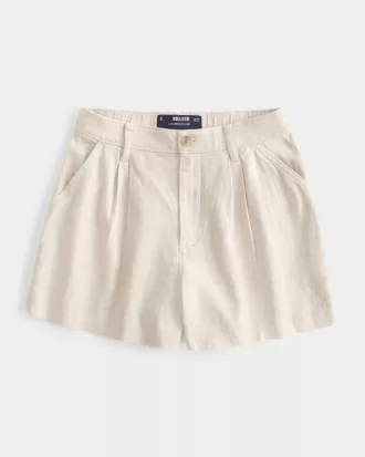 Hollister Livvy Ultra High-Rise Linen-Blend Shorts,Hollister Livvy Ultra High-Rise Linen-Blend Shorts