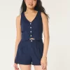 Hollister Livvy Ultra High-Rise Linen-Blend Shorts,Hollister Livvy Ultra High-Rise Linen-Blend Shorts