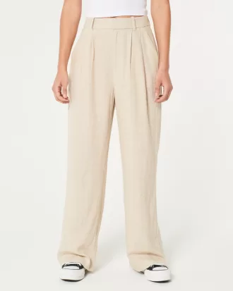 Hollister Livvy Ultra High-Rise Linen-Blend Wide-Leg Pants,Hollister Livvy Ultra High-Rise Linen-Blend Wide-Leg Pants