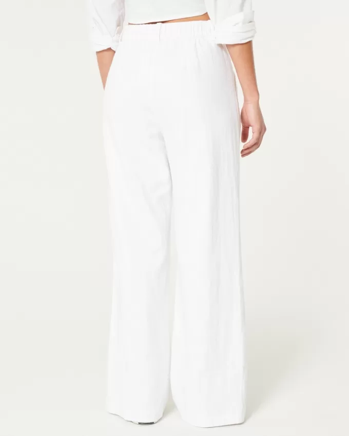 Hollister Livvy Ultra High-Rise Linen-Blend Wide-Leg Pants,Hollister Livvy Ultra High-Rise Linen-Blend Wide-Leg Pants