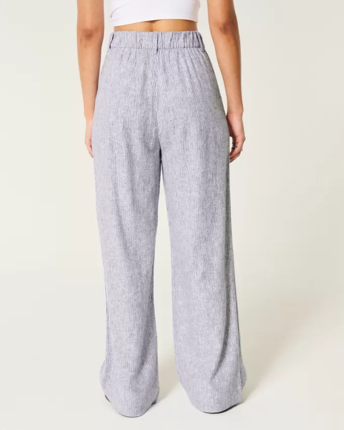 Hollister Livvy Ultra High-Rise Linen-Blend Wide-Leg Pants,Hollister Livvy Ultra High-Rise Linen-Blend Wide-Leg Pants