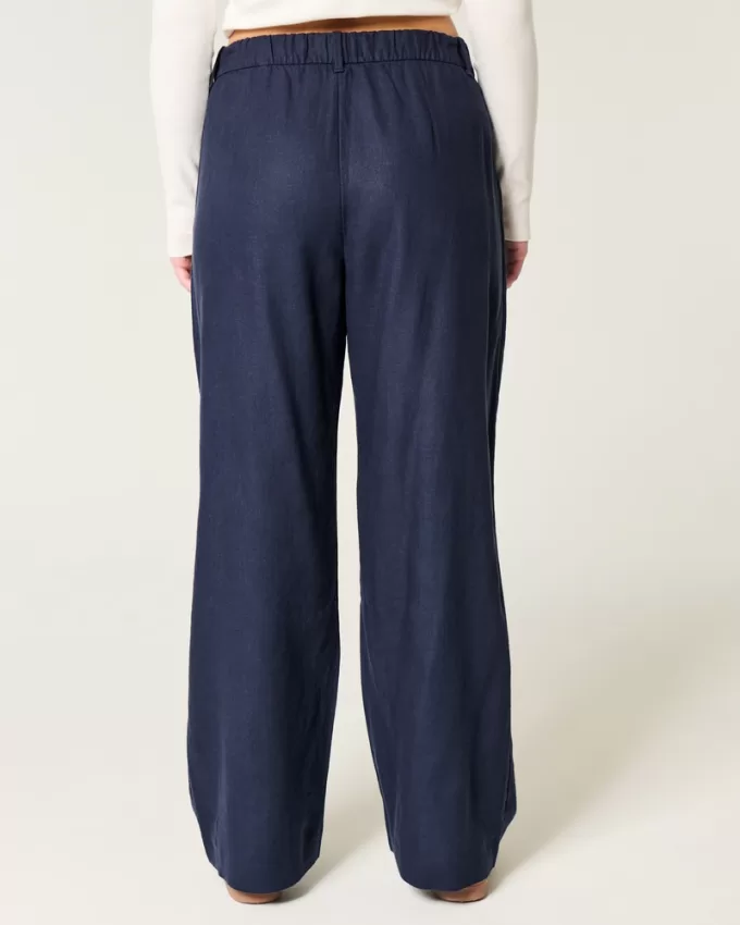 Hollister Livvy Ultra High-Rise Linen-Blend Wide-Leg Pants,Hollister Livvy Ultra High-Rise Linen-Blend Wide-Leg Pants