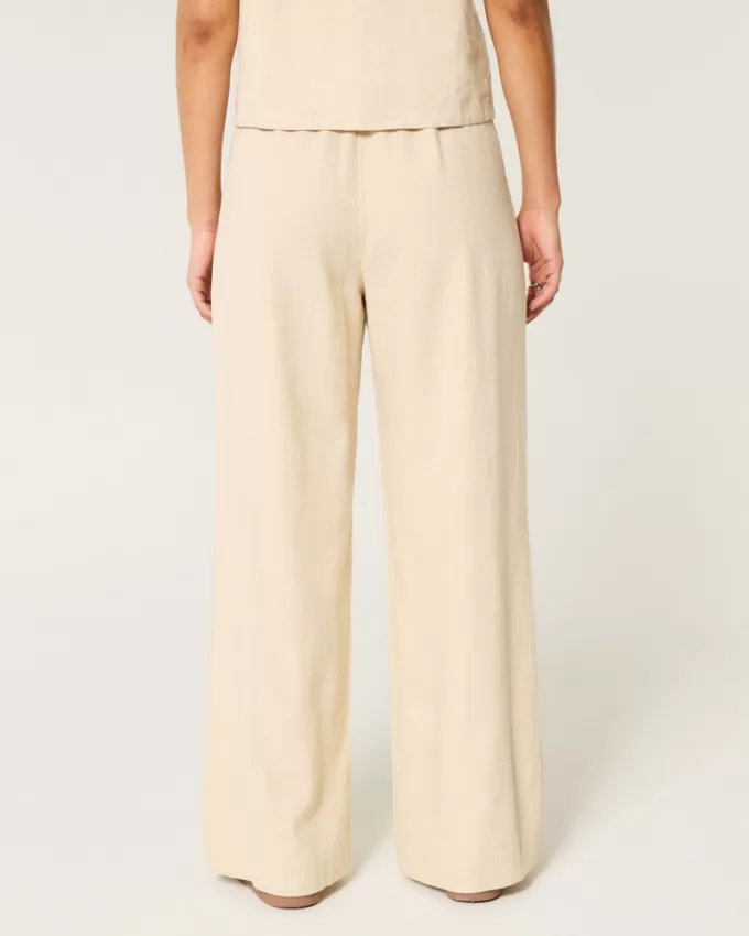 Hollister Livvy Ultra High-Rise Linen-Blend Wide-Leg Pants,Hollister Livvy Ultra High-Rise Linen-Blend Wide-Leg Pants