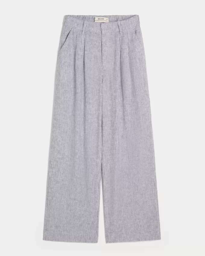 Hollister Livvy Ultra High-Rise Linen-Blend Wide-Leg Pants,Hollister Livvy Ultra High-Rise Linen-Blend Wide-Leg Pants