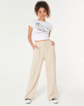 Hollister Livvy Ultra High-Rise Linen-Blend Wide-Leg Pants,Hollister Livvy Ultra High-Rise Linen-Blend Wide-Leg Pants