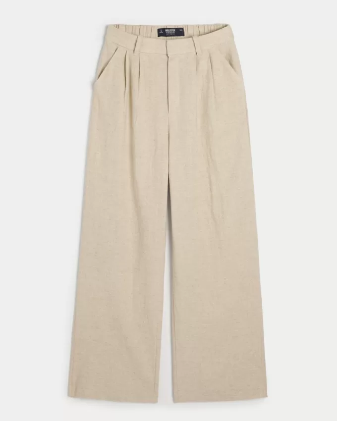 Hollister Livvy Ultra High-Rise Linen-Blend Wide-Leg Pants,Hollister Livvy Ultra High-Rise Linen-Blend Wide-Leg Pants
