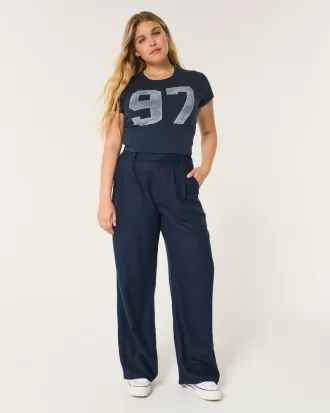 Hollister Livvy Ultra High-Rise Linen Blend Wide-Leg Pants,Hollister Livvy Ultra High-Rise Linen Blend Wide-Leg Pants
