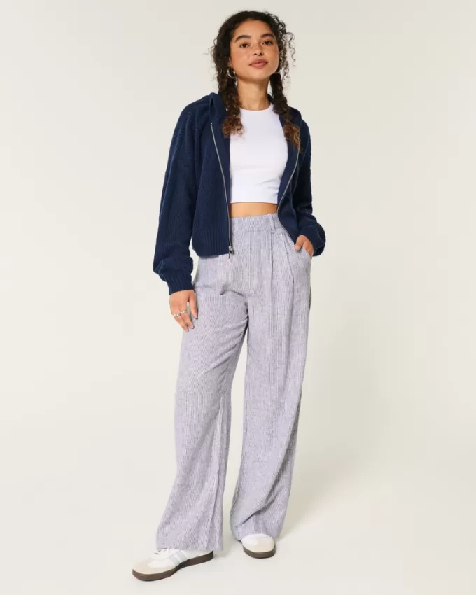 Hollister Livvy Ultra High-Rise Linen-Blend Wide-Leg Pants,Hollister Livvy Ultra High-Rise Linen-Blend Wide-Leg Pants