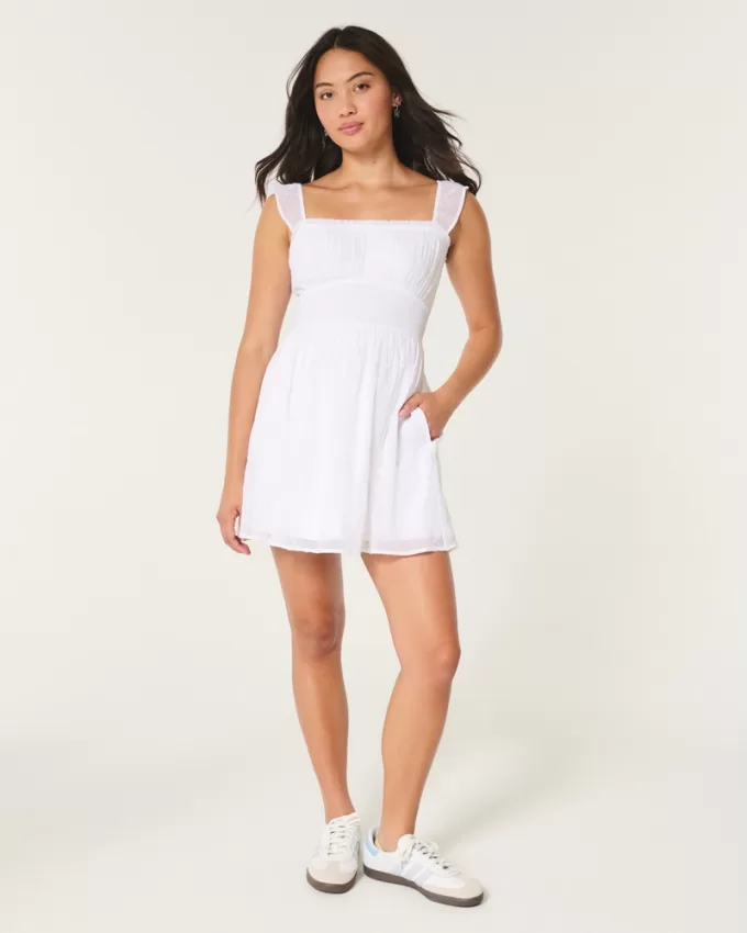 Hollister Saidie Chiffon Flutter Sleeve Mini Dress,Hollister Saidie Chiffon Flutter Sleeve Mini Dress