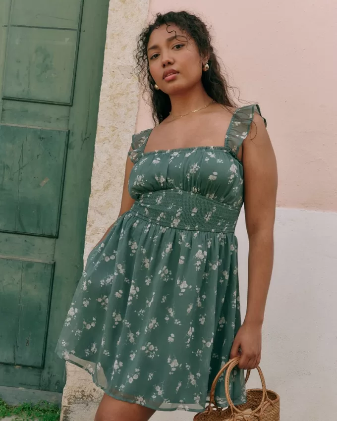 Hollister Saidie Chiffon Flutter Sleeve Mini Dress,Hollister Saidie Chiffon Flutter Sleeve Mini Dress