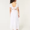 Hollister Saidie Short-Sleeve Tie-Back Midi Dress,Hollister Saidie Short-Sleeve Tie-Back Midi Dress