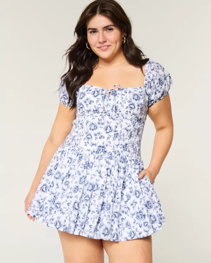 Hollister Sofia Drop-Waist Bubble Skort Dress,Hollister Sofia Drop-Waist Bubble Skort Dress