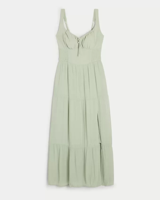 Hollister Sofia Side-Smocked Maxi Dress,Hollister Sofia Side-Smocked Maxi Dress