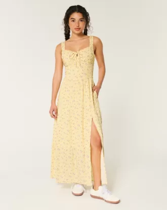 Hollister Sofia Side-Smocked Maxi Dress,Hollister Sofia Side-Smocked Maxi Dress