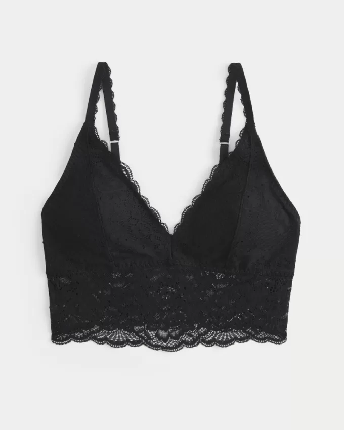 Lace Longline Triangle Bralette,Lace Longline Triangle Bralette