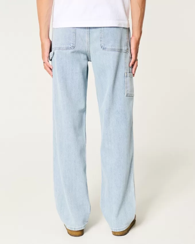 Light Wash Baggy Painter Jeans,Light Wash Baggy Painter Jeans