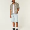 Light Wash Dice Graphic Super Baggy Denim Shorts,Light Wash Dice Graphic Super Baggy Denim Shorts