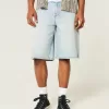 Light Wash Dice Graphic Super Baggy Denim Shorts,Light Wash Dice Graphic Super Baggy Denim Shorts