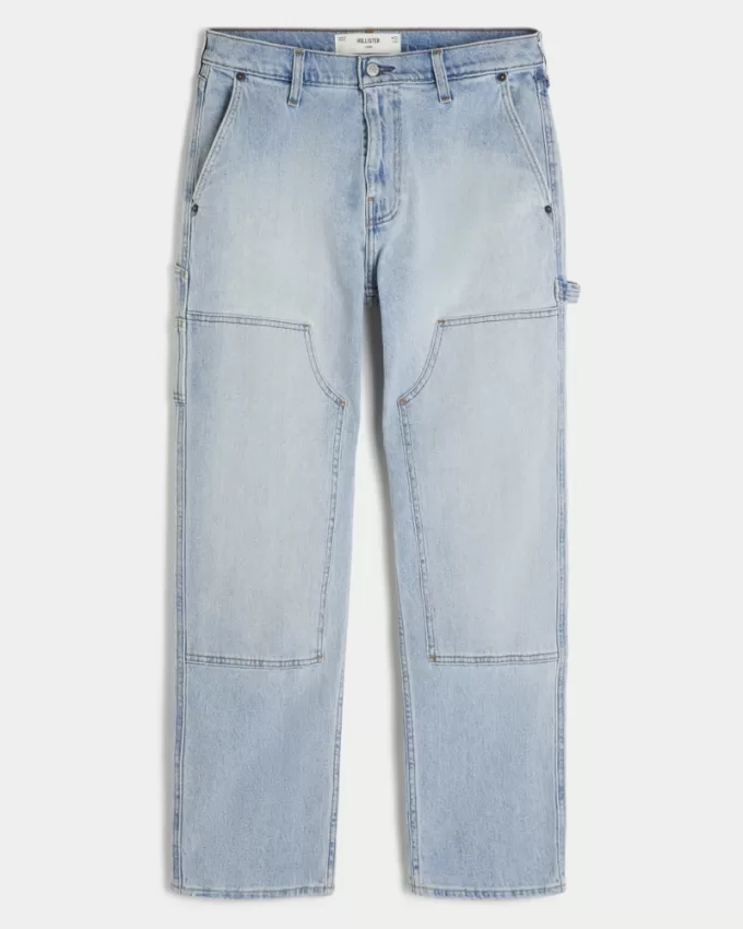 Light Wash Loose Carpenter Jeans,Light Wash Loose Carpenter Jeans