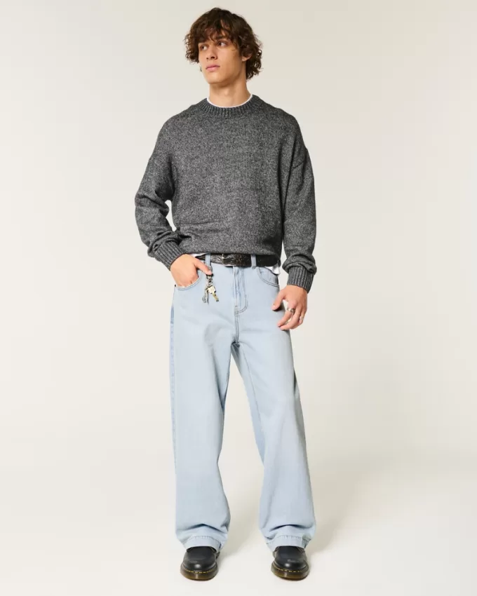 Light Wash Playing Cards Graphic Super Baggy Jeans,Light Wash Playing Cards Graphic Super Baggy Jeans