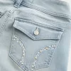 Light Wash Studded Pockets Boot Jeans,Light Wash Studded Pockets Boot Jeans