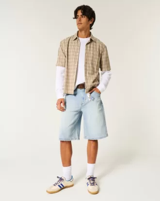 Light Wash Super Baggy Denim Shorts,Light Wash Super Baggy Denim Shorts
