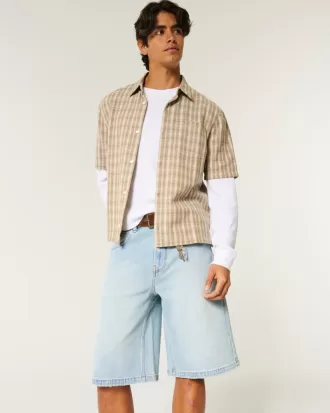 Light Wash Super Baggy Denim Shorts,Light Wash Super Baggy Denim Shorts