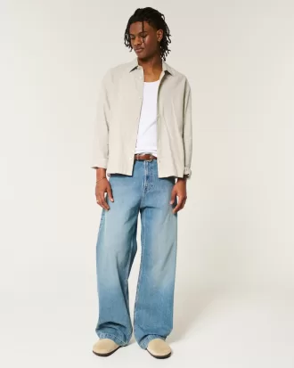 Linen-Blend Button-Through Shirt,Linen-Blend Button-Through Shirt