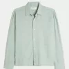 Linen-Blend Button-Through Shirt,Linen-Blend Button-Through Shirt
