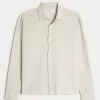 Linen-Blend Button-Through Shirt,Linen-Blend Button-Through Shirt