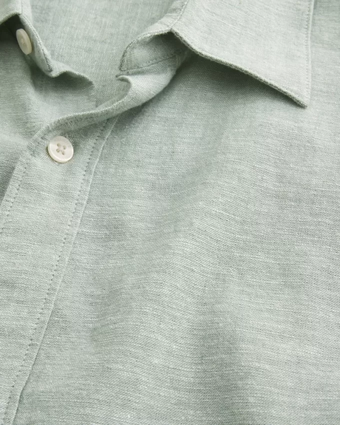 Linen-Blend Button-Through Shirt,Linen-Blend Button-Through Shirt