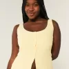 Linen Blend Button-Through Top,Linen Blend Button-Through Top