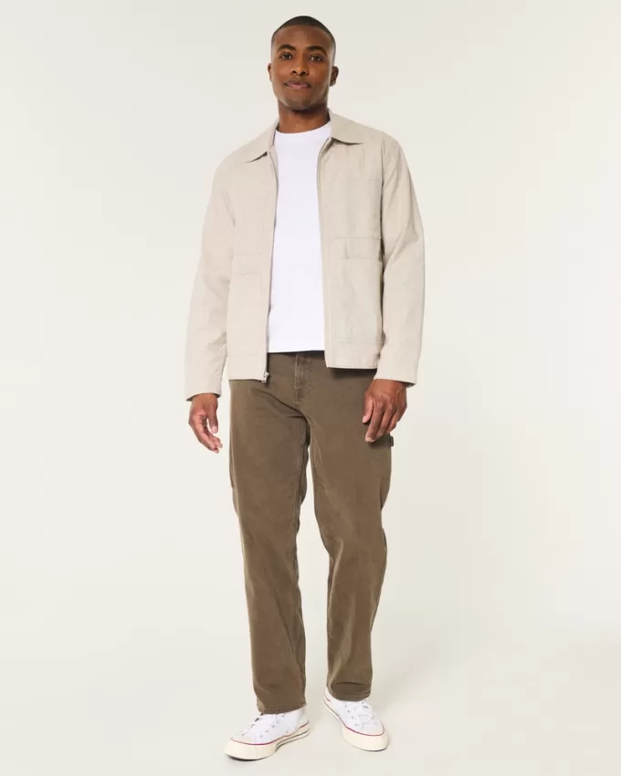 Linen Blend Chore Jacket,Linen Blend Chore Jacket
