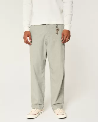 Linen-Blend Flex-Waist Baggy Pants,Linen-Blend Flex-Waist Baggy Pants