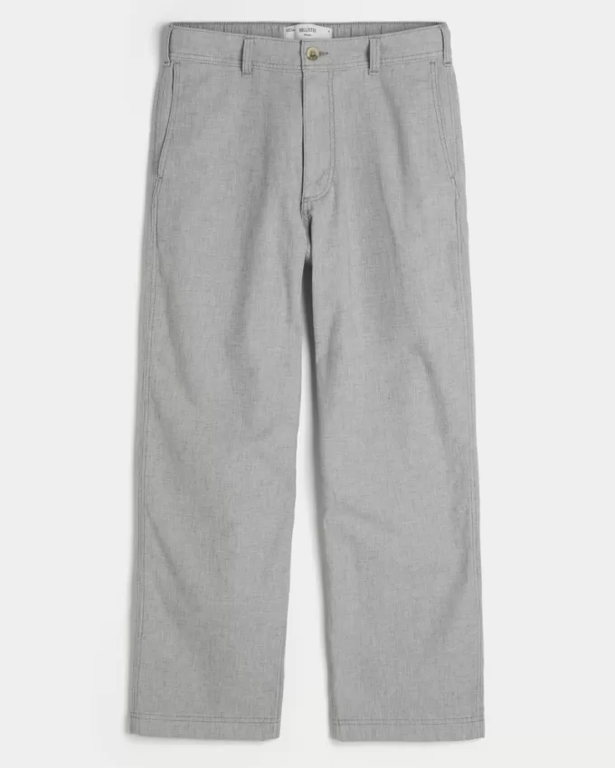 Linen-Blend Flex-Waist Baggy Pants,Linen-Blend Flex-Waist Baggy Pants