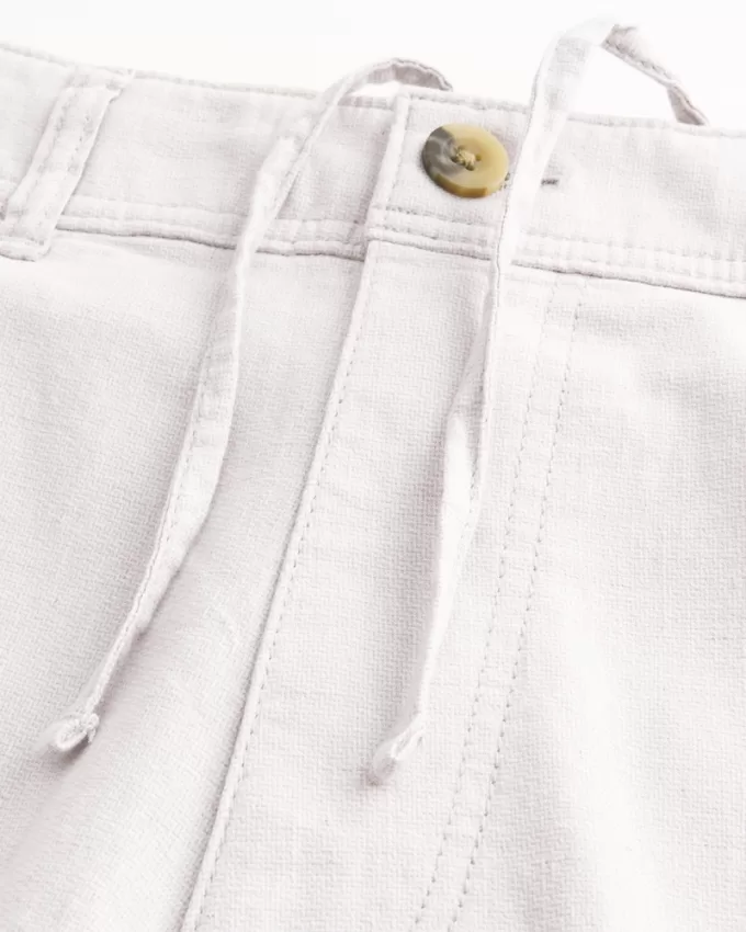 Linen-Blend Flex-Waist Baggy Pants,Linen-Blend Flex-Waist Baggy Pants